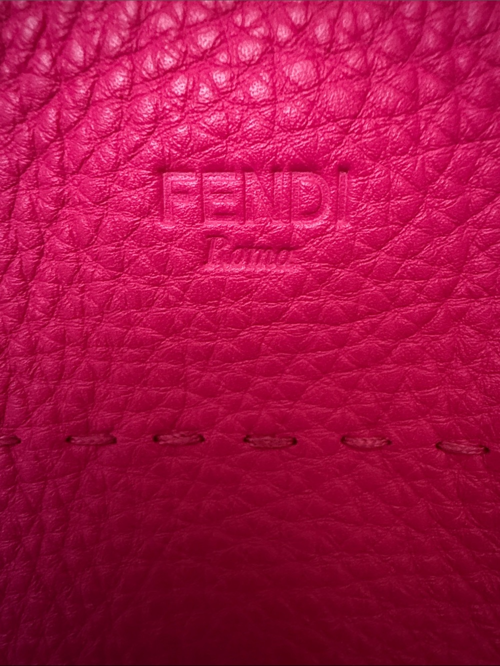 Fendi Hot Pink Pebble Leather Shoulder Bag